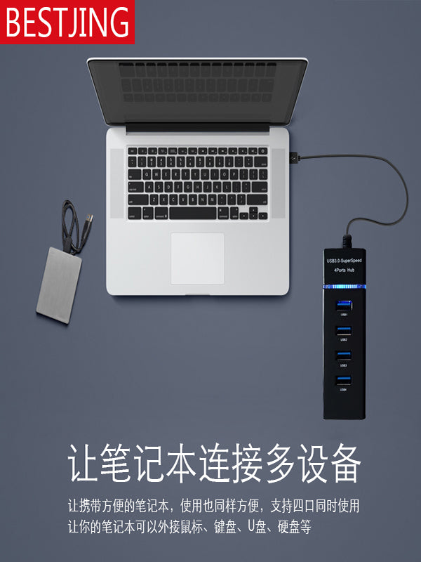 Pekin usb splitter genişləndirici tip-c laptop çevrilməsi 3.0hub hub usp interfeysi genişləndirmə xətti birdən dördə qədər genişləndirmə dok çoxfunksiyalı xarici interfeys