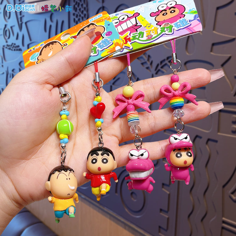 Original Crayon Shin-chan Small Nose Holder Phone Chain 2025 New Style Earphone Car Key Chain Backpack Pendant Key Chain