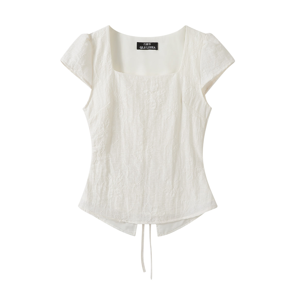 Cholisa arxasız dizaynlı köynək, gənc qadınlar üçün unikal və şık yay köynəyi, kvadrat yaxalı, fransız şık üslubunda.