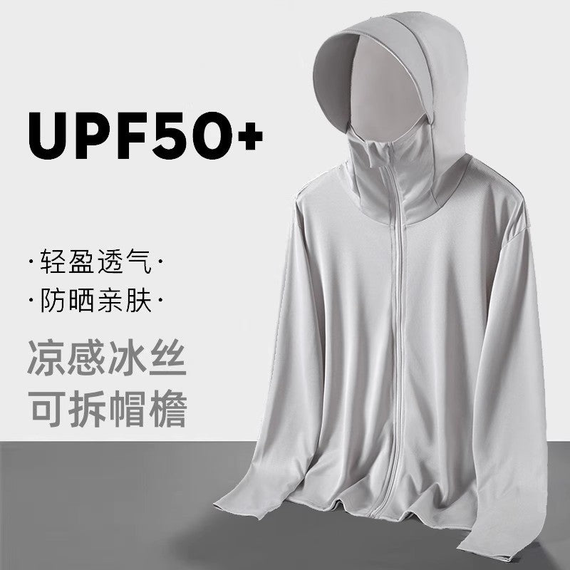 UPF50+ Buz İpəyi Günəşdən Qoruyucu Geyim Kişilər və Qadınlar üçün Yay Nazik Gödəkçəsi Xarici UV-dən qoruyan Günəşdən qoruyan köynək Balıqçılıq Günəşdən Qoruyucu Geyim