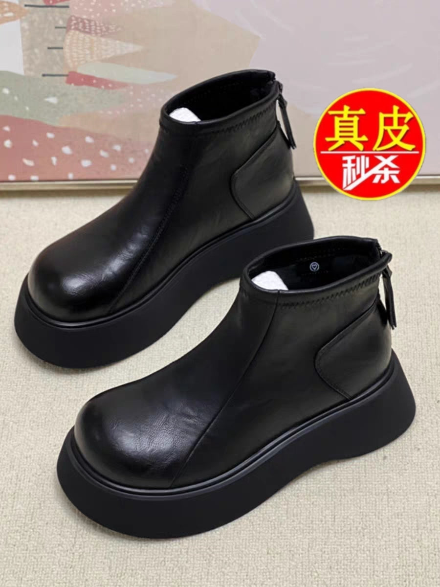 Endirim: Qadınlar üçün Orijinal Dəri Qar Çəkmələri, 2025 Qış Yeni Modeli, Qalın Altlıq, Yun Astarlı Topuq Çəkmələri, Qadınlar üçün Çoxfunksiyalı Martin Çəkmələri