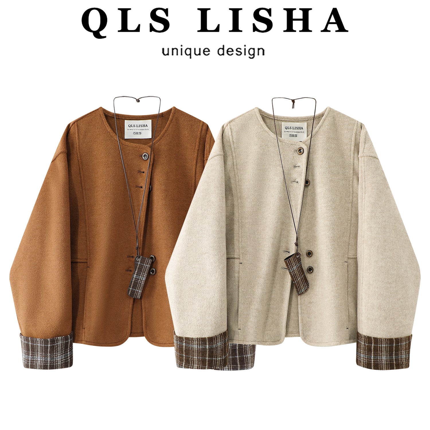 Chola Lisa qadınlar üçün zərif fransız üslublu yun palto, payız Koreya üslubunda, yüksək səviyyəli və gözəl qış qalın qısa yun palto