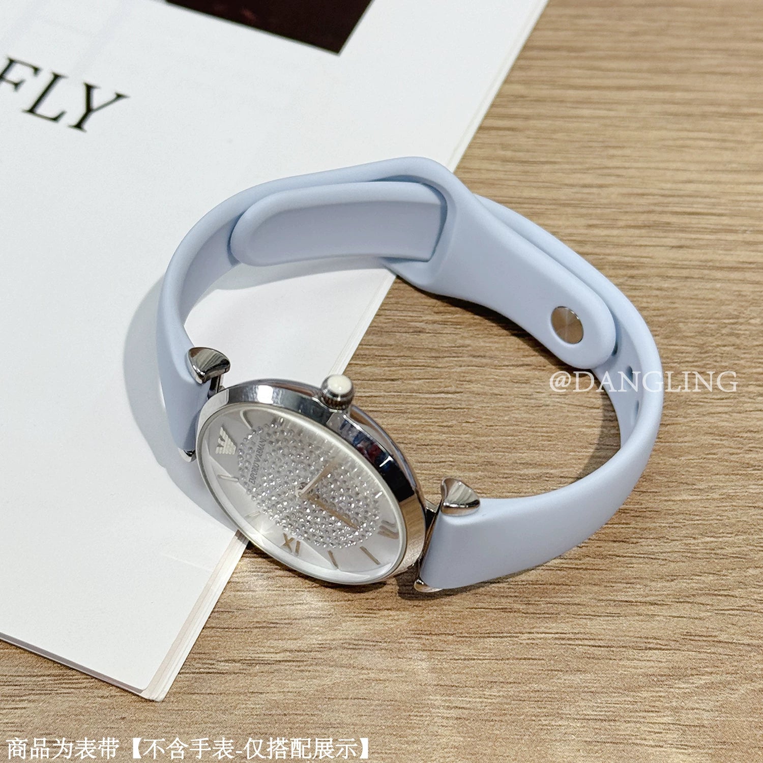 Princess Danling's Armani saat qayışı, qadın ulduzlu tərs silikon qolbaq AR11344 Ferris çarxı