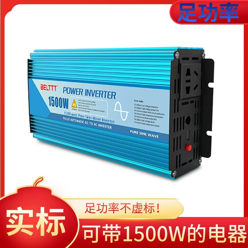 Vehicle inverter converter, 12V/24V to 220V high power pure sine wave inverter, truck and car inverter.