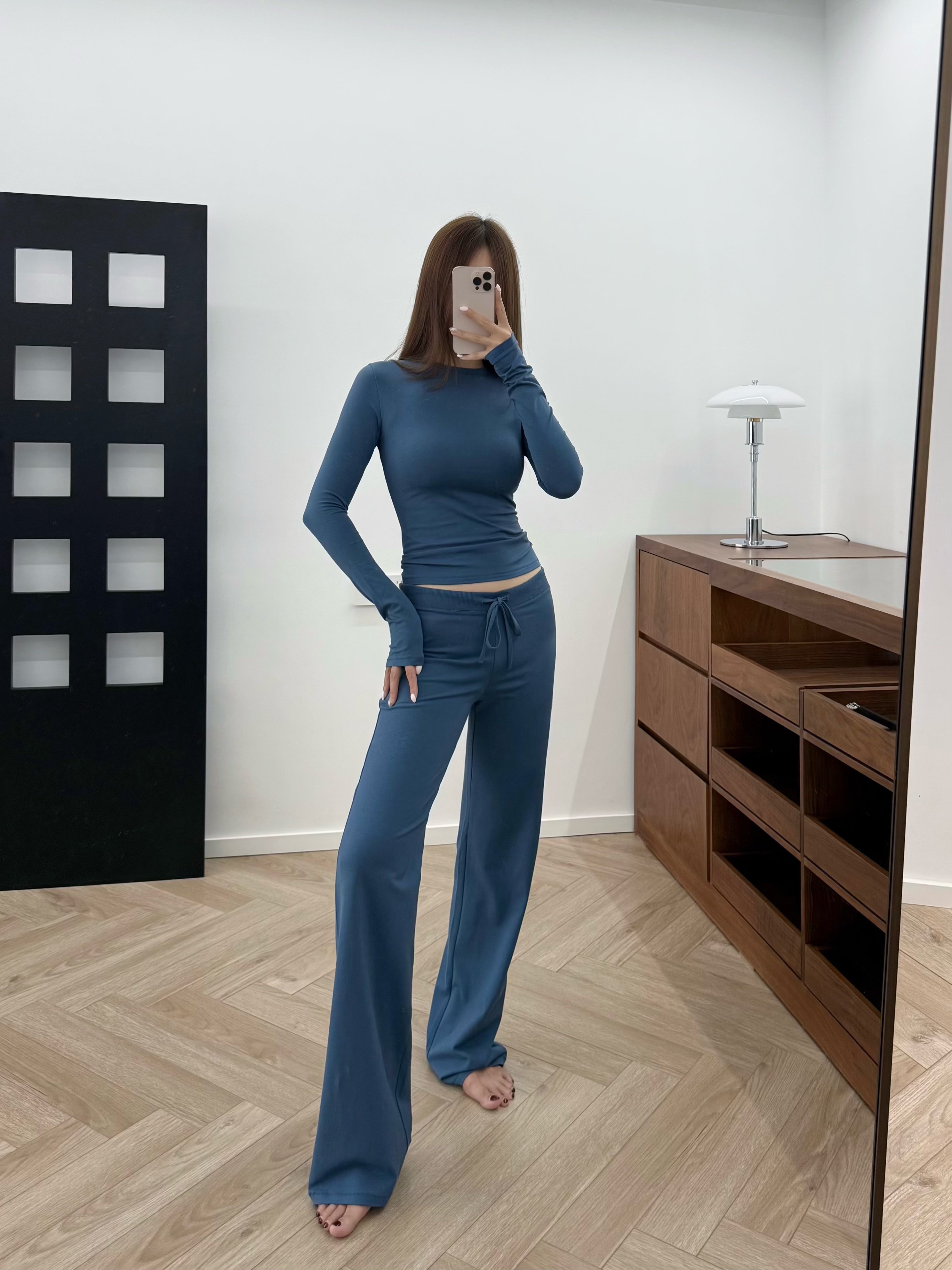 SKIMS Payız 2025 Yeni Rəngli Pambıq Forması: Yumşaq və Rahat Pambıq Boş Düz Ayaqlı İpli Şalvar