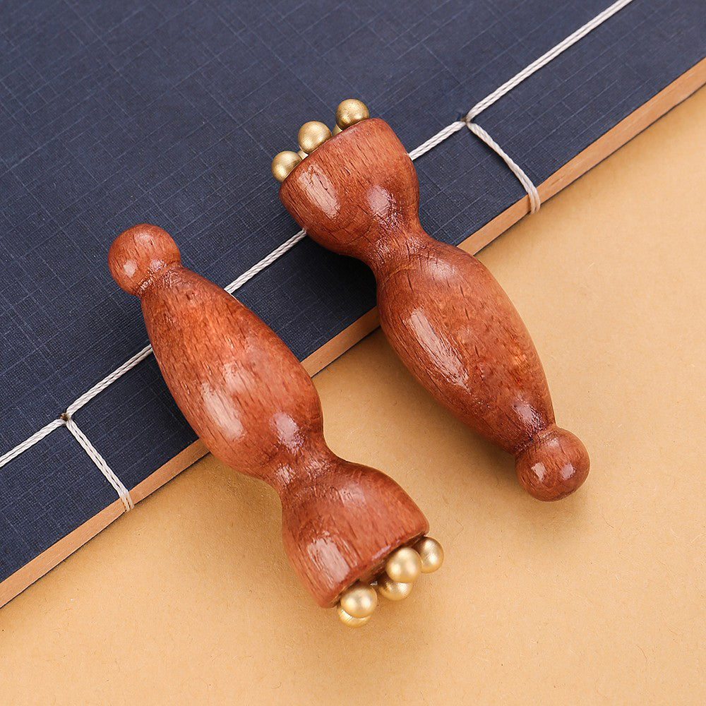Rice lotus seed eye massager, facial massager, sandalwood facial massage stick, acupressure beauty brush for opening meridians.