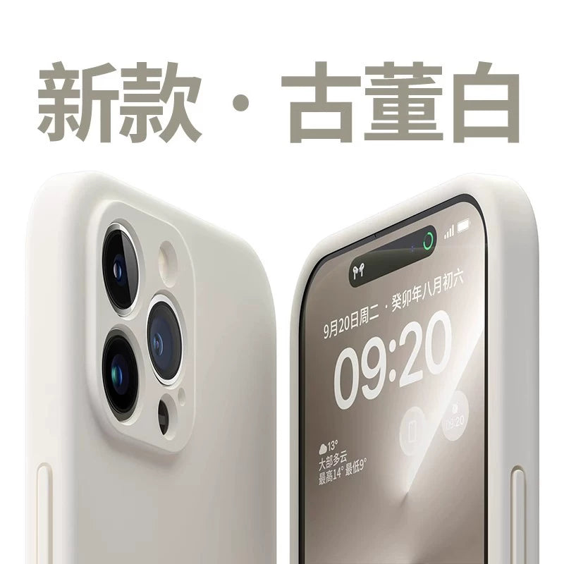 Apple 16pro mobil telefon qutusu maye silikon iPhone16promax yeni gavalı rəngi 15pro hər şey daxil düşməyə qarşı 14 düz rəng sadə 13 yüksək səviyyəli hiss 17 yüksək səviyyəli kişi və qadın cütlüklər üçün uyğundur