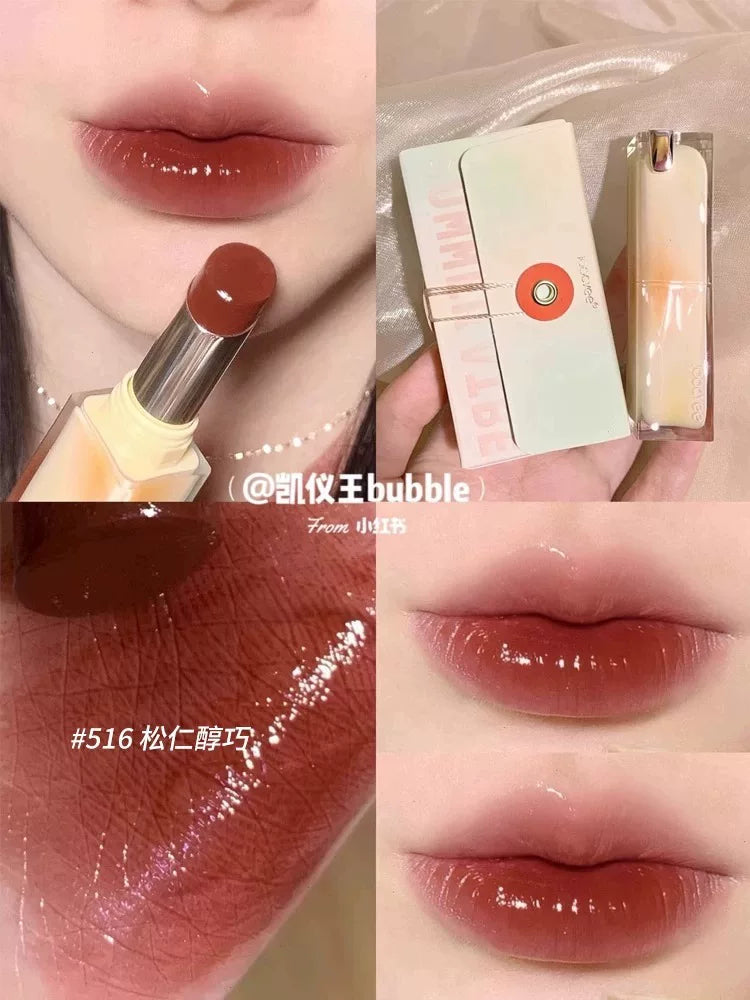joocyee Fermentləşdirilmiş Kristal Jelly Dodaq Boyası 531 Pink Power Jiaose Christmas Apple Məhdud Buraxılış Payız/Qış Dodaq Parıldadıcısı 530
