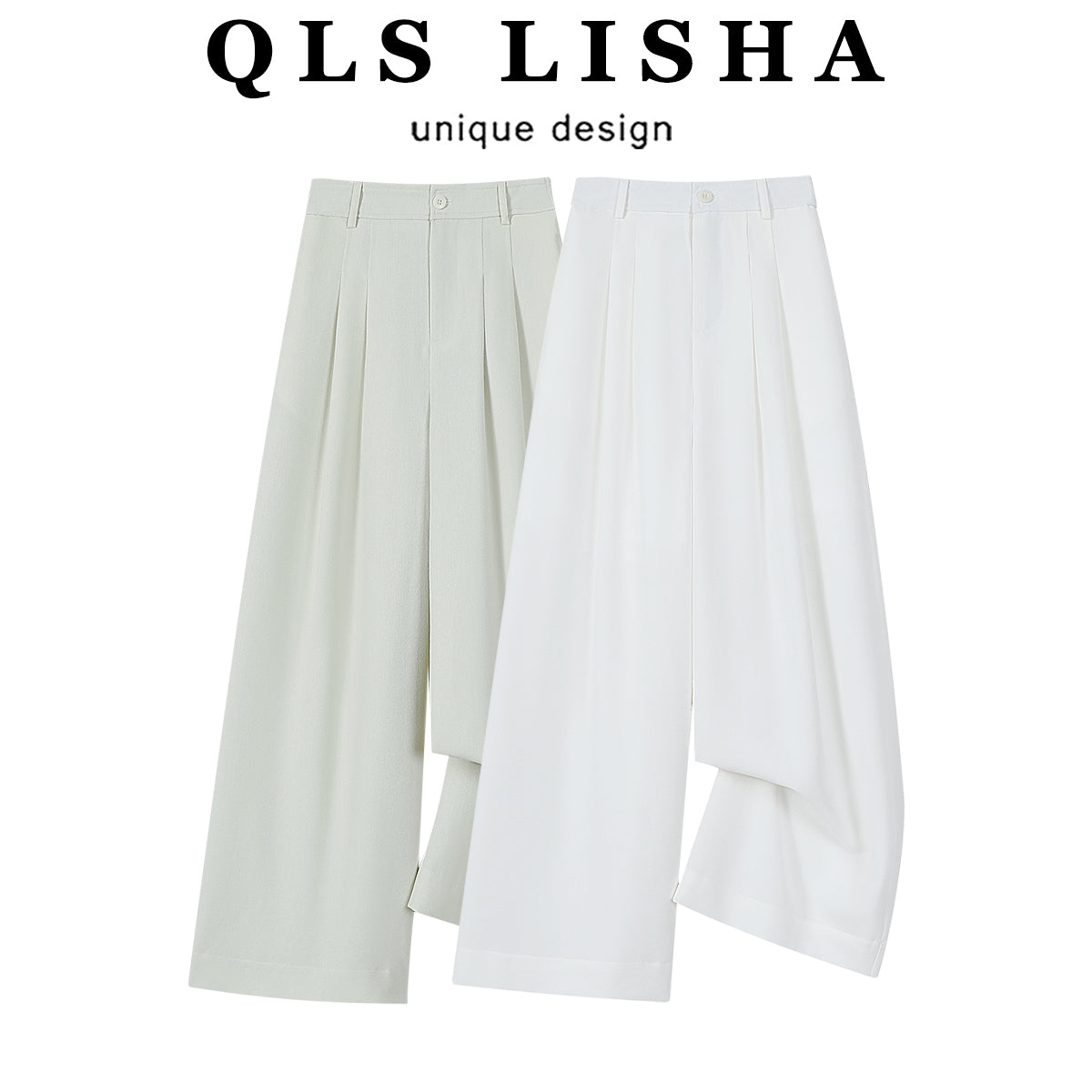 Chola Lisa qadın üçün boş və geniş ağ şalvar, yeni 2025-ci il yay üslubunda, yaxşı pərdəli kətan şalvar.