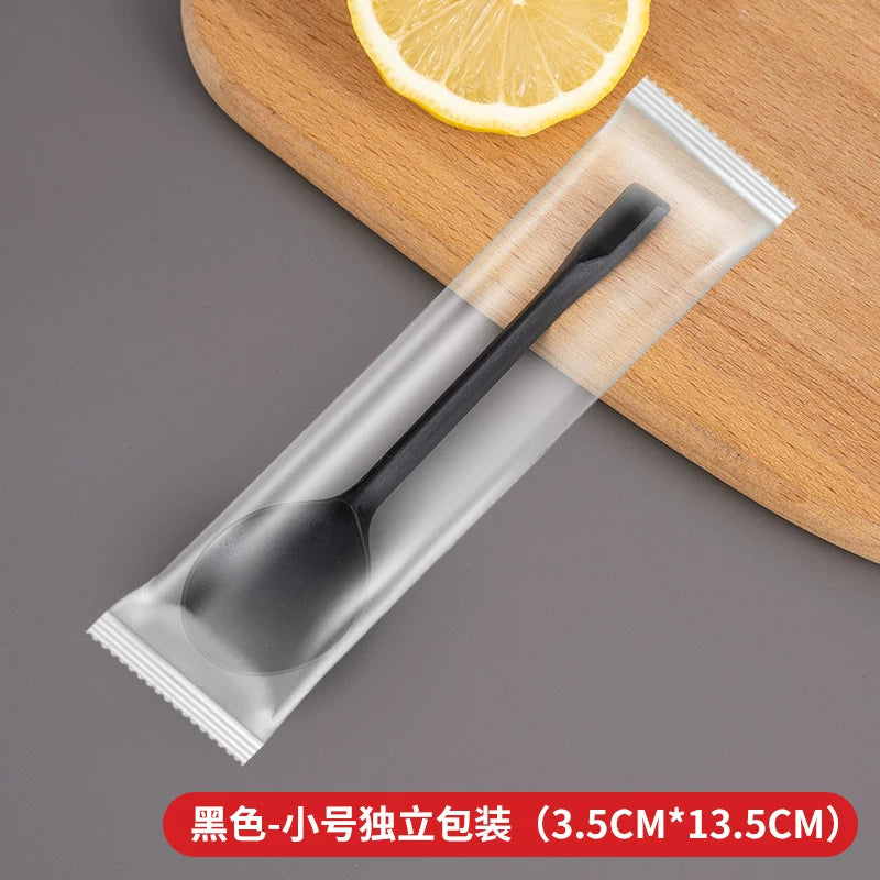 Birdəfəlik qaşıqlar, fərdi qablaşdırılmış desert plastik qaşıqları, buz tozu qaşıqları, taro top meyvə qaşıqları, ticarət böcəyi qaşıqları