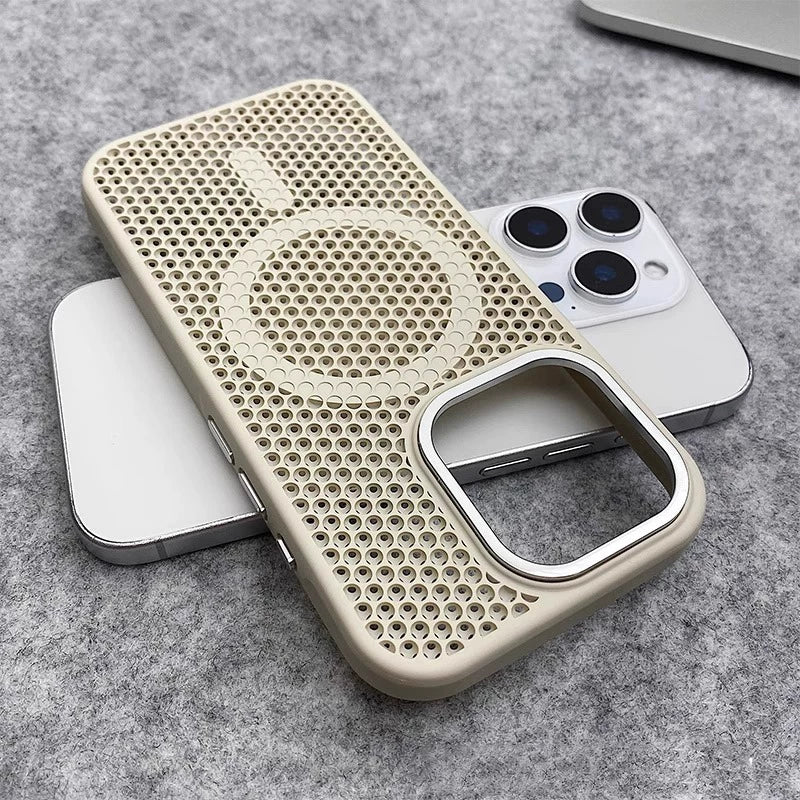 Maqnit Doldurma Soyuducu Pətək Nəfəs Alır iPhone15 Apple 16pro mobil telefon qutusu max pik qaya ağ plus qaya boz 14 düşməyə qarşı 13 metal çərçivə 2 qabaqcıl sadə Magsafe