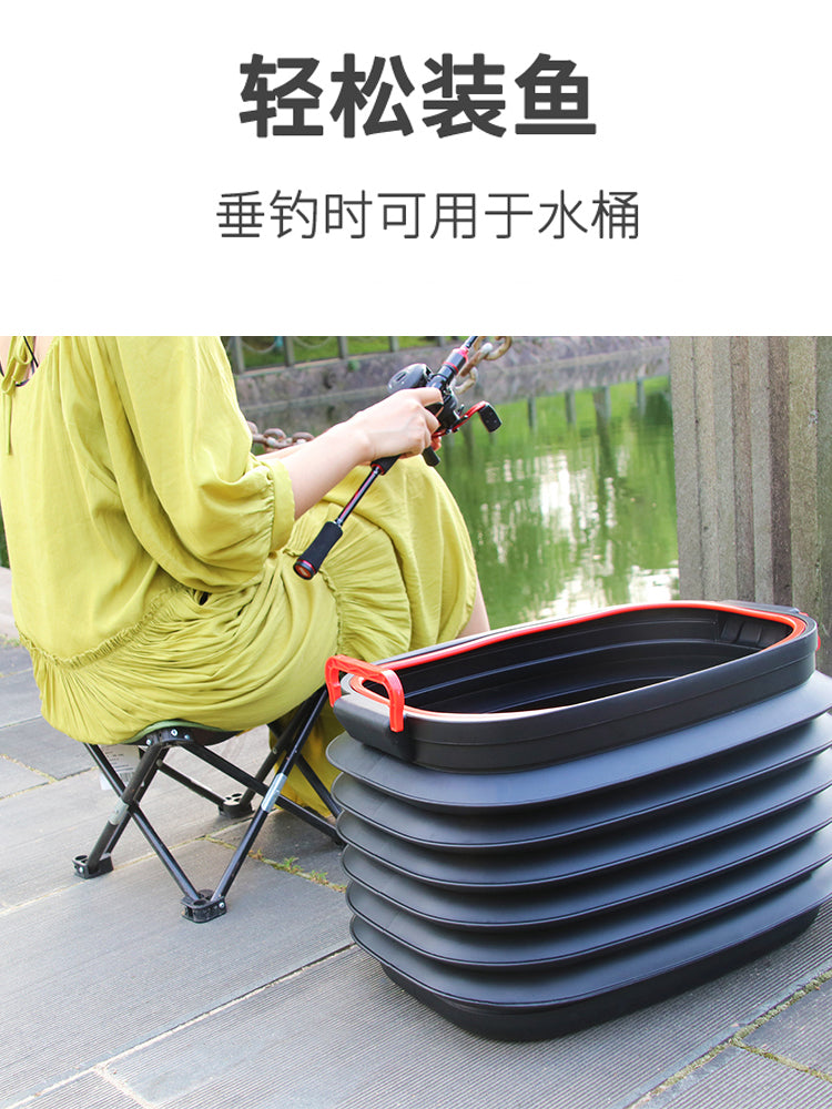 Car trunk storage box, multi-functional folding bucket/trash can, car interior storage organizer.