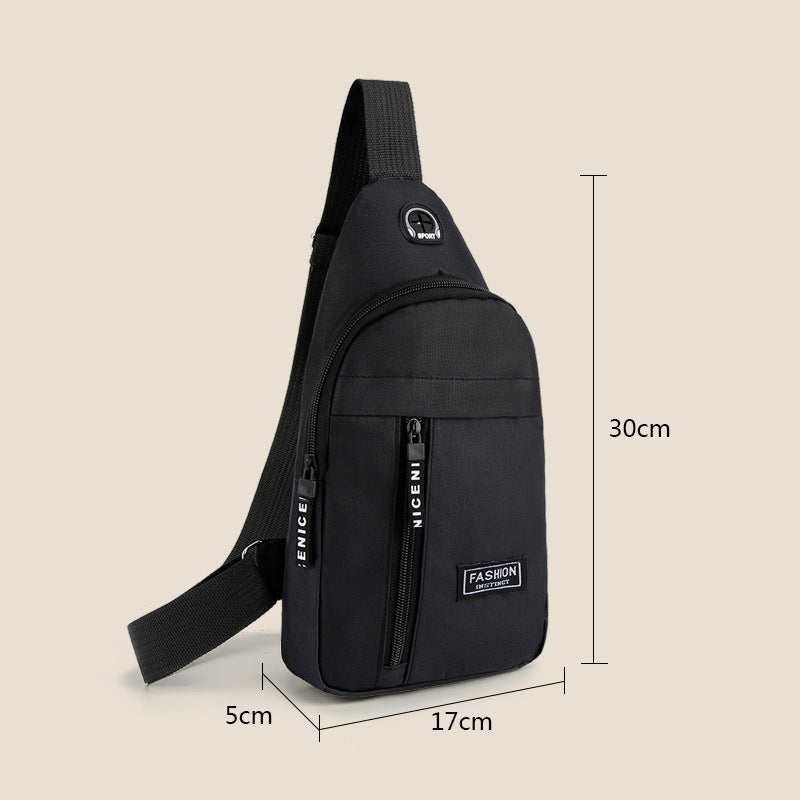Multifunctional bicycle chest bag, men's crossbody bag, daily Oxford cloth shoulder bag, fashionable and trendy chest bag