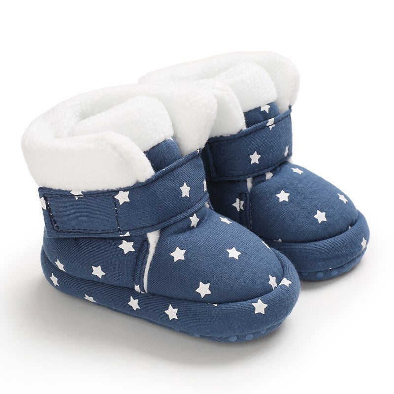 01YearOl üçün Soft Bottom Star Print Gündəlik Pambıq Uşaq Ayaqqabıları