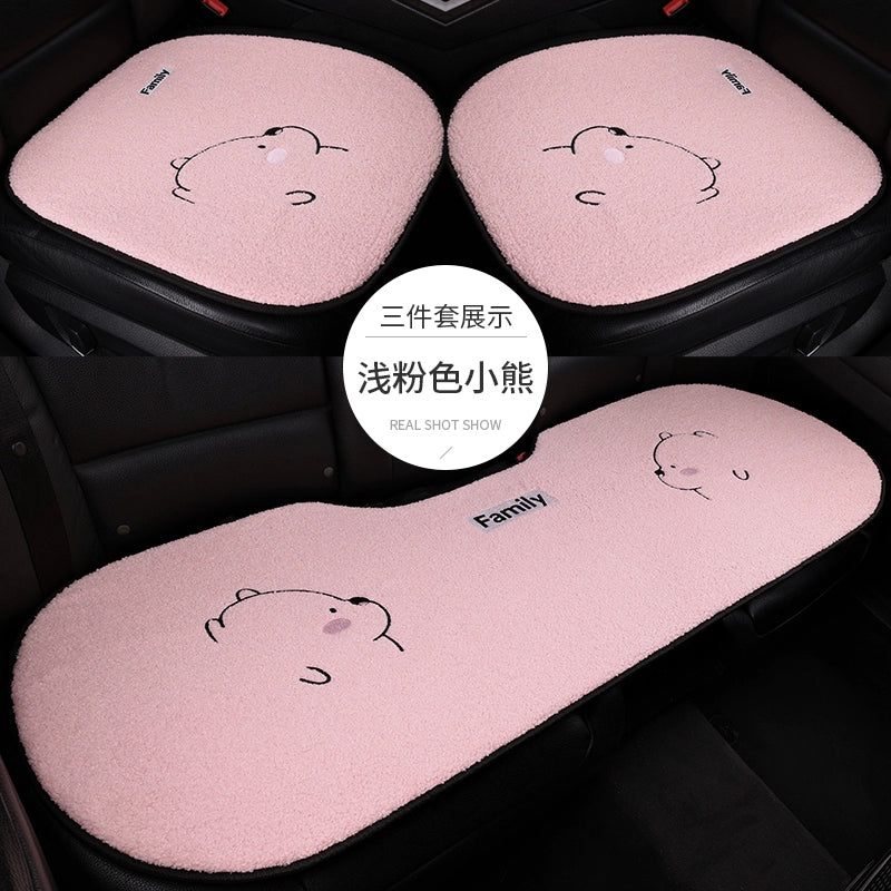 Avtomobil Yastığı Qış Dolması Üç Parçalı Cizgi Filmi Tək Parça Ins İnternet Məşhur Arxa Sıra Qısa Kaşmir Heattech Yəhər örtüyü