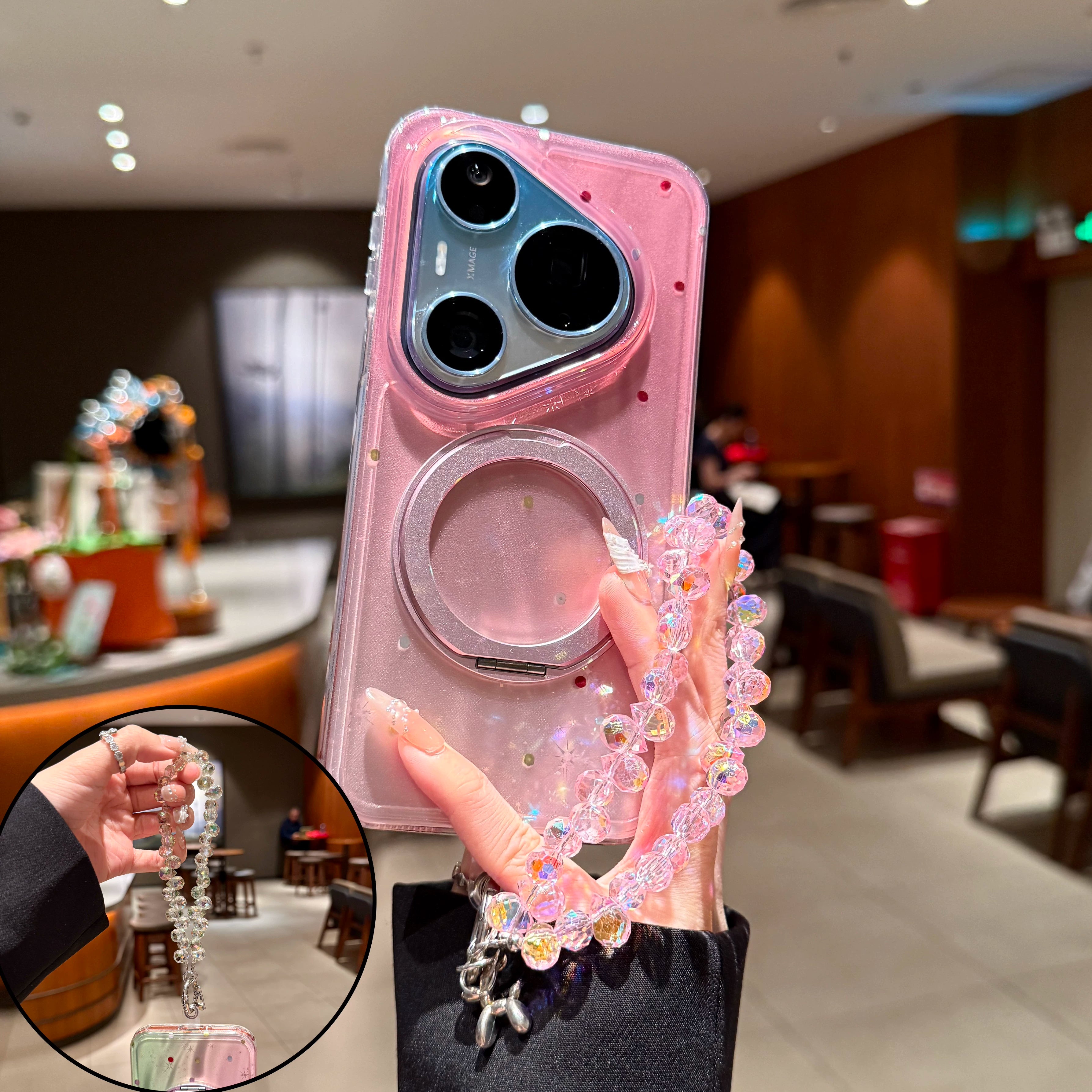 Huawei pura90promax mobil telefon qutusu üçün uyğundur, yeni ləkələnmiş gradient polka nöqtəli pura90pro yıxılmağa qarşı qoruyucu örtük maqnit emiş mötərizəsi p80pro+ bilərzik moda marka qadın p70p ultra nazik xarici Xiao