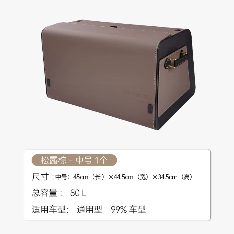 Baqaj və arxa bölmələr üçün Napa dərisindən hazırlanmış, yüksək tutumlu, təzyiqə davamlı avtomobil saxlama qutusu.