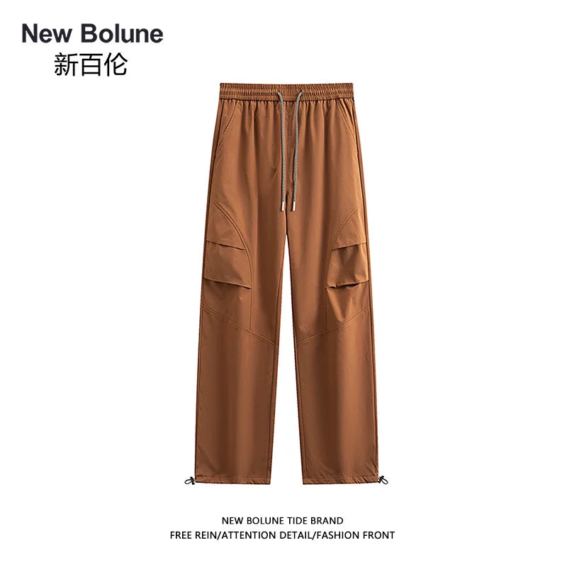 NEW BOLUNE/New Balance Autumn/Winter Functional Loose, Tapered Leg Cargo Pants, Comfortable Daily and Multifunctional Long Pants