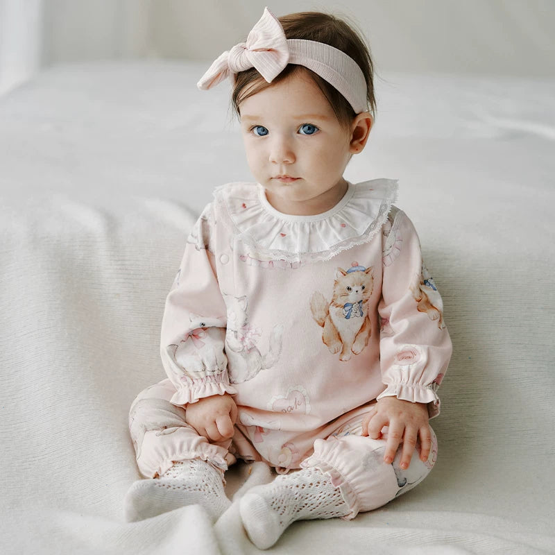 Palıd Ailəsi Təmiz Pambıq Körpə Geyimləri, Yenidoğulmuş Romperlər, Uzunqol Körpə Geyimləri, Sürünən Kostyum