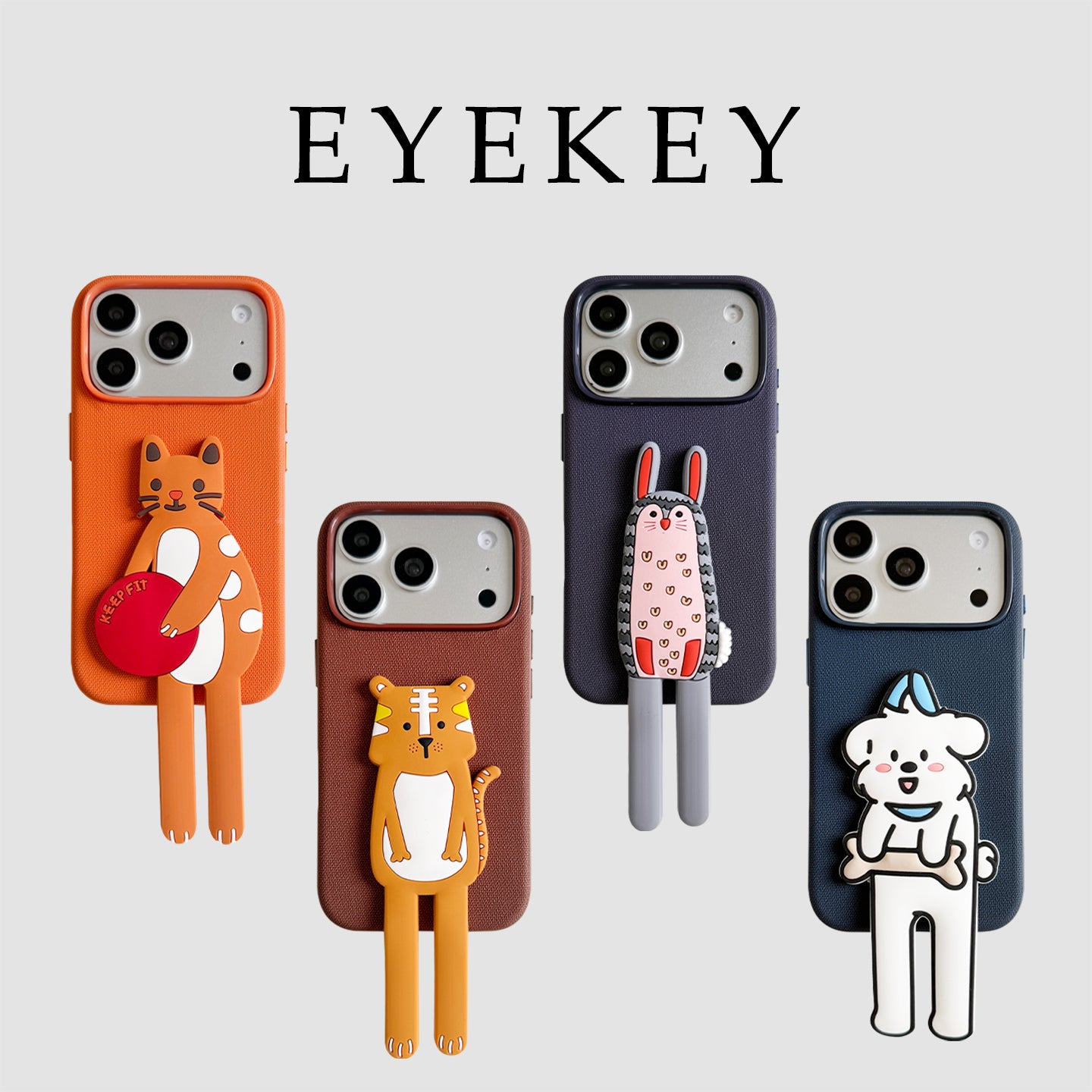 eyekey·ins Apple 17 mobil telefon qutusu üçün uyğundur iphone17promax əyləncəli yaradıcı cizgi filmi uzun ayaqlı kiçik heyvan mötərizəsi 16pro yeni stil 15pro cüt 17pro şaxtalı qoruyucu örtük