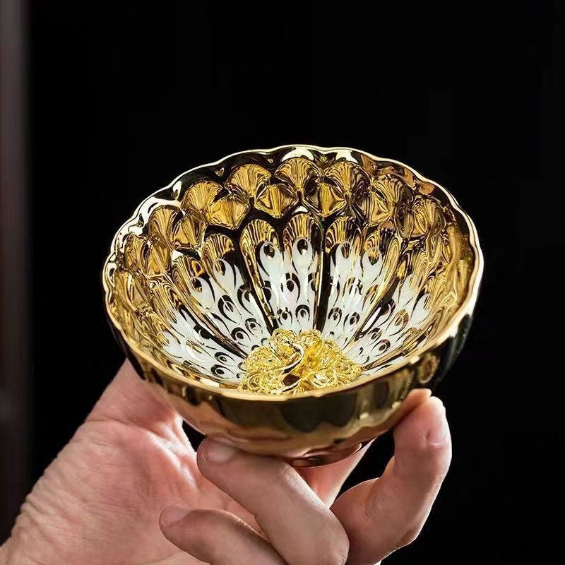 Jinyu Mantang Peacock tikilmiş çay fincanı usta fincan yüksək səviyyəli şəxsi xüsusi soba çay fincanı ustası tək fincan çay fincanı