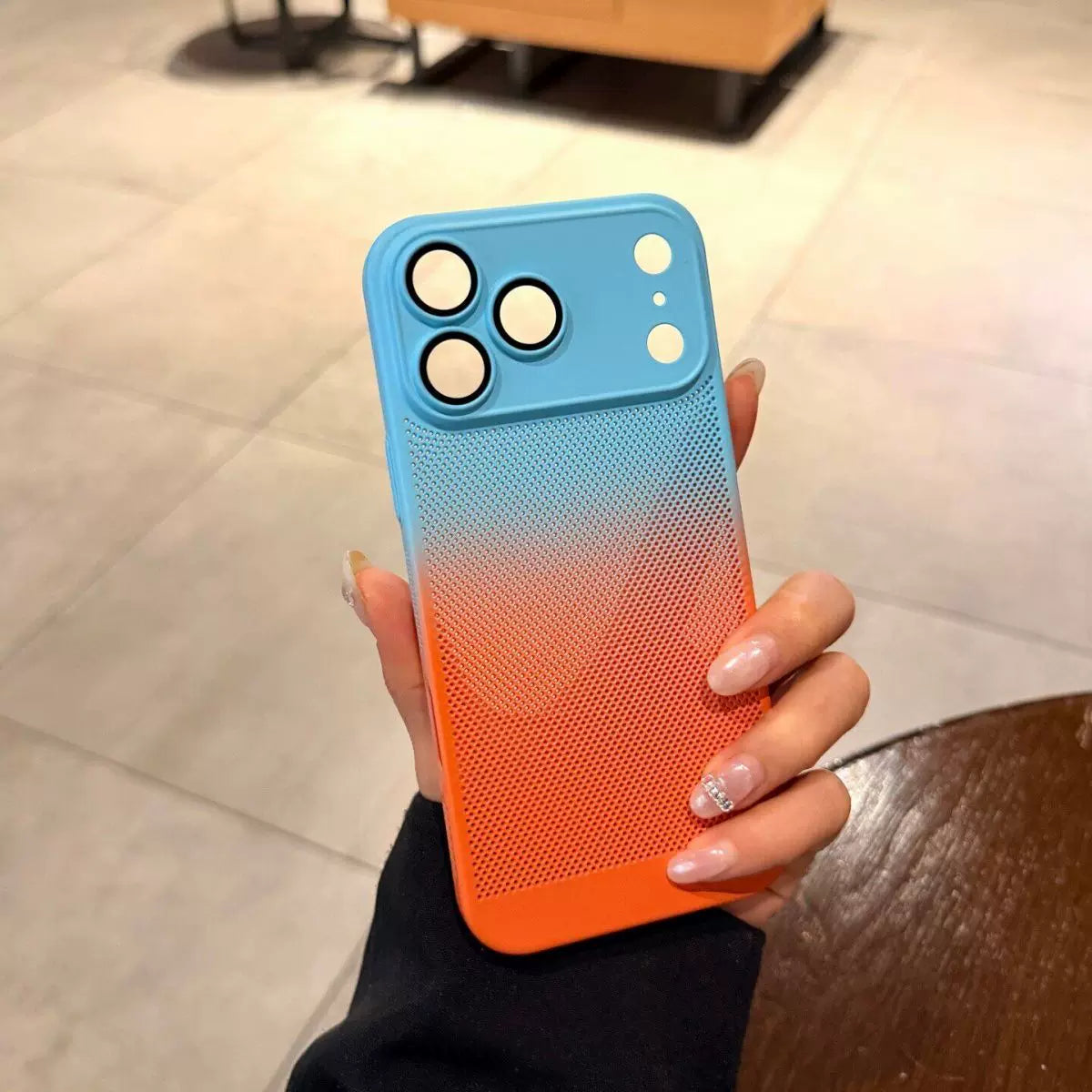 Tulu Apple 17promax mobil telefon qutusu üçün uyğundur iPhone16pro Apple 15promax rəngli gradient mobil telefon qutusu yeni mesh soyutma 17 lens hər şey daxil 14pro qabaqcıl 13 qutu