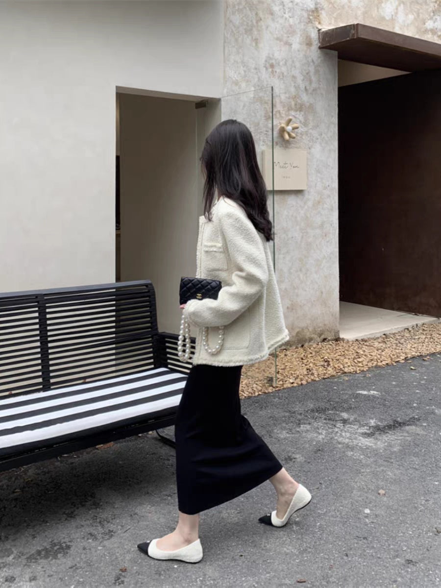 2024 Spring/Autumn New Korean Style Pointed Toe Rhinestone Buckle Soft Sole Comfortable Color Block Elegant Work Women's Low-Cut Single Shoes