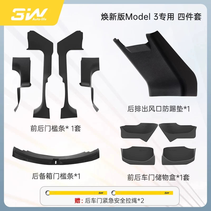 3W full TPE door storage box suitable for Tesla Model Y/3/YL door storage box protective pad
