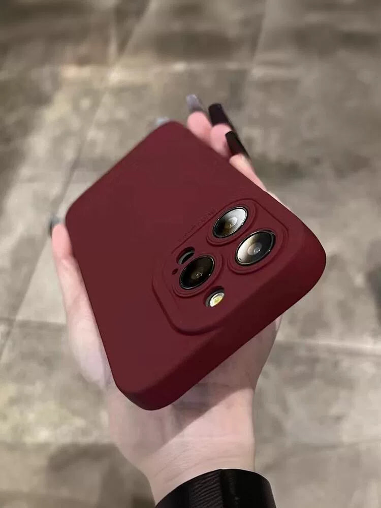 Tünd bənövşəyi iPhone17Pro cib telefonu üçün uyğundur 15promax maye silikon 13 Apple 15pro14/12/xs lens hər şey daxil 11 düşməyə qarşı mini yumşaq kişi xr qadın se2 qoruyucu örtük 8