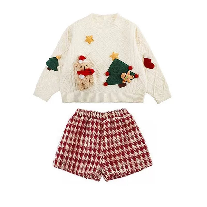 NEXT KTIS Qızlar üçün Milad Sviteri 2025 Qış Yeni Stil Trikotaj Üst Don