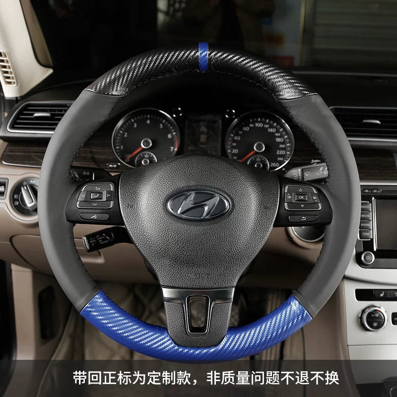 Hyundai Elantra, Hyundai Mistra, Hyundai Yuedong, Tucson və Langdong ix35 üçün qış versiyası üçün əl ilə tikilmiş orijinal dəri sükan örtüyü.