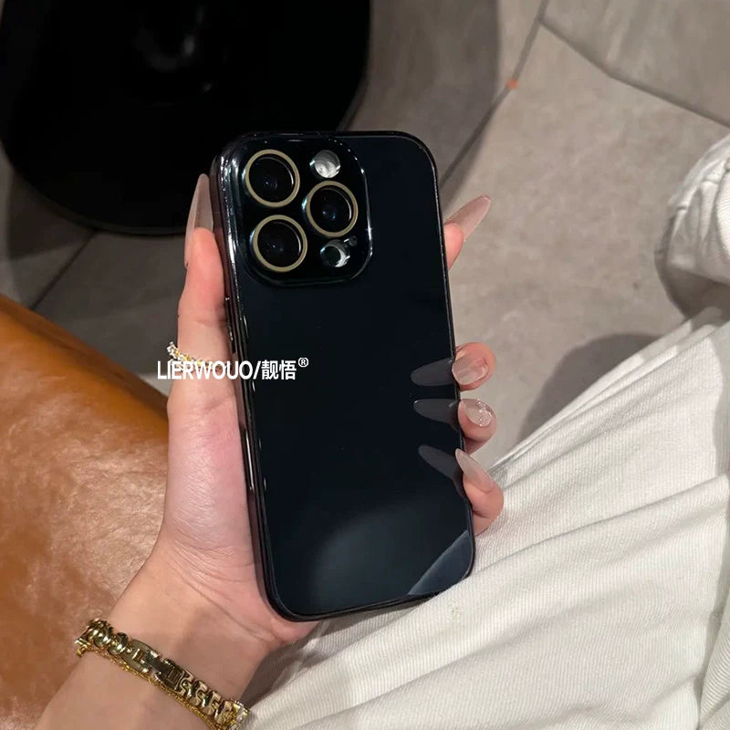 Apple 17promax mobil telefon qutusu üçün uyğundur iphone16 elektrolizlənmiş şüşə qutu 15 minimalist yeni üslub 14 İnternet məşhur cütlüyü 13 hər şey daxil obyektiv 17pro super populyar model 16pro düşməyə qarşı mobil telefon qutusu