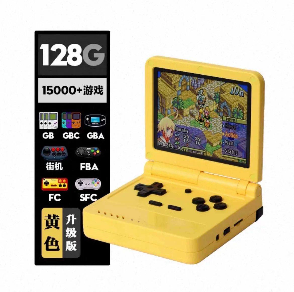 2026 yeni təkmilləşdirilmiş açıq mənbəli mini əl portativ qapaqlı qatlanan arcade retro gba cib oyun konsolu