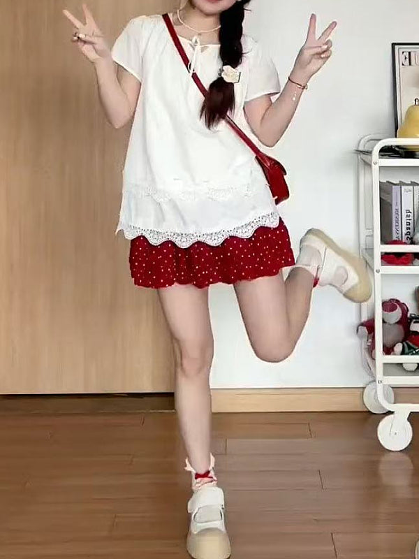 Böyük ölçülü, fransız üslubunda, içi boş, çoxqatlı krujeva bluza, 2026-cı ilin yayı, böyük ölçülü qadınlar üçün boş formalı, arıqladıcı və şık top.