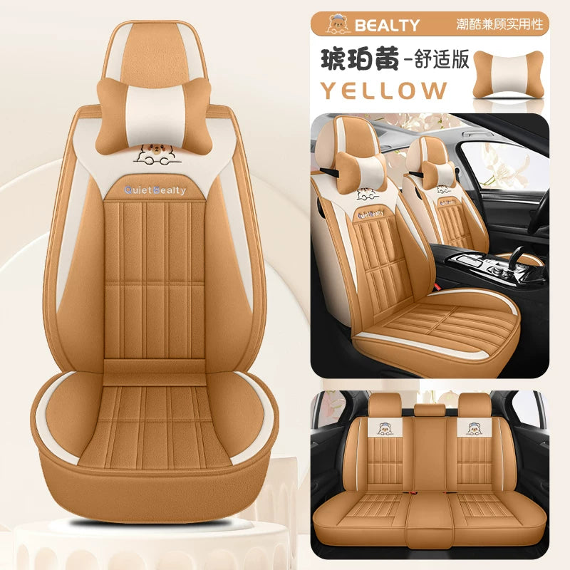 Qış üçün peluş avtomobil oturacağı yastıqları, tam örtüklü avtomobil oturacağı üzlükləri, qalınlaşdırılmış və qış üçün isti, rahat qısa peluş oturacaq yastıqları