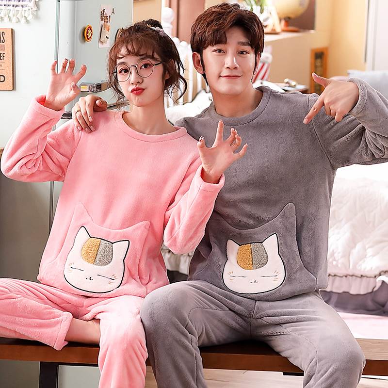 cütlük pijama dəsti qış qadın kişilər pijama ev geyimləri pijama