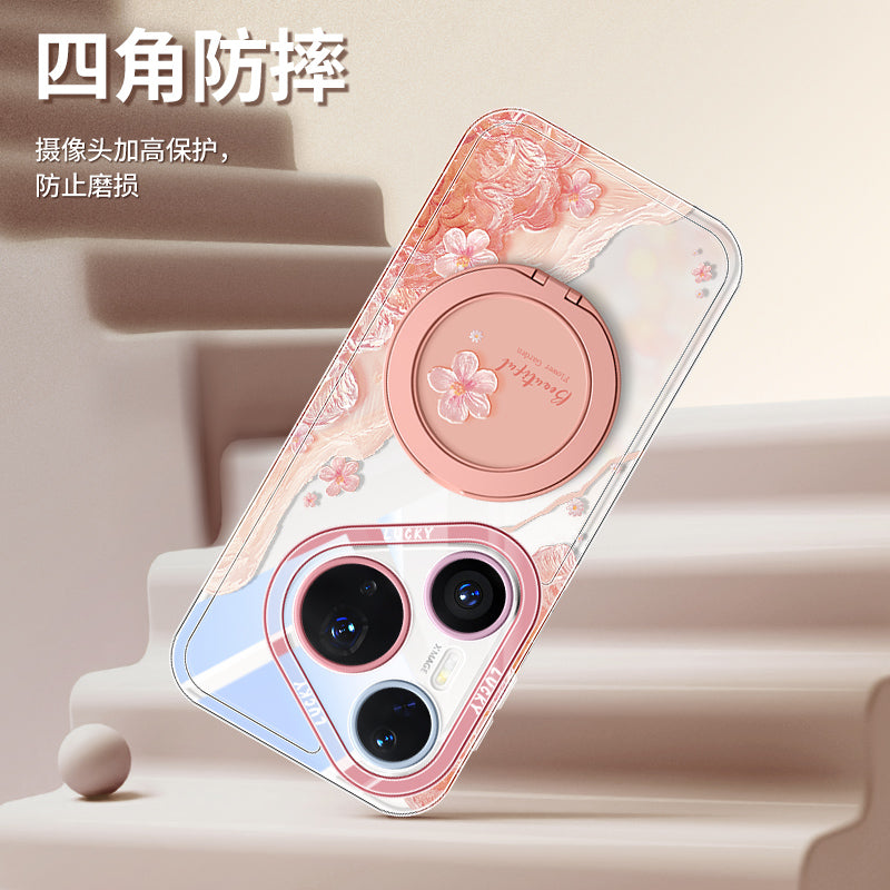 Huawei pura90 mobil telefon qutusu üçün uyğundur yeni 70 fırlanan stend 80pro şəffaf gözəl görünüşlü ultra sadə yumşaq qabıq p60 super yaraşıqlı pro+ qadın p50 qabaqcıl ins stil p40 qoruyucu örtük