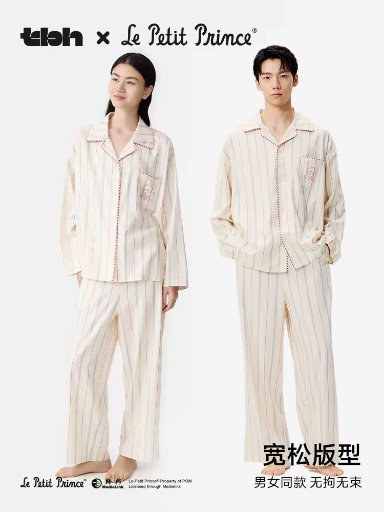 tbh Brutalist Home Little Prince Dreamer Tencel Pambıq Ev Geyimi Dəsti Hər Mövsüm Kənarda Geyinilə bilər Cüt Pijama