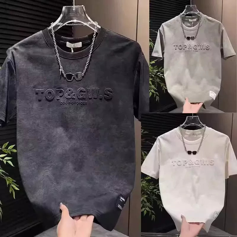 Yay Qalstuklu Kişi Məktublu Qısaqol T-Shirt Gündəlik Trend Yarımqol Moda Dəyirmi Yaxa Çox Yönlü Top 2026