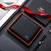 Fala Armani Men's Short Wallet, High-end Leather Wallet for Business, Gift for Husband/Boyfriend (Birthday)