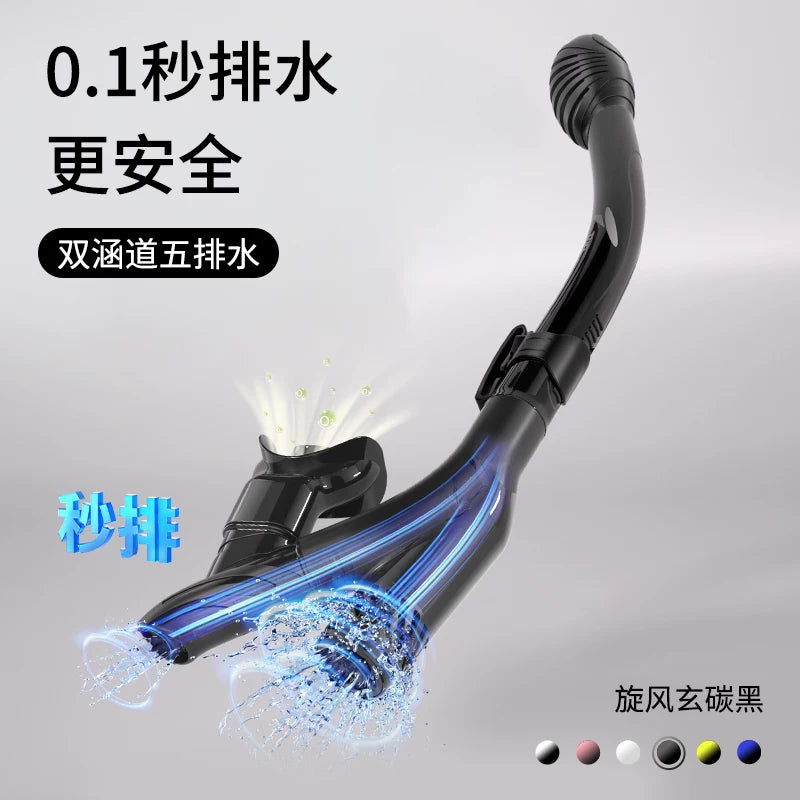 TUO şnorkel və dalğıc avadanlığı boğulma əleyhinə tam quru sualtı tənəffüs borusu silikon skuba snorkeling Sambo respiratoru