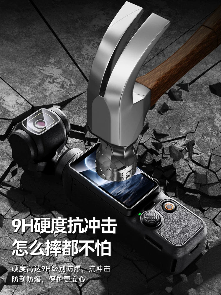 XFJI DJI DJI Pocket4/3 temperli film üçün uyğundur osmo pocket4 ekran yüksək dəqiqlikli qoruyucu film Osmo cib gimbal kamerası və əks əks etdirən örtüklü linza filmi barmaq izi və cızıqlara qarşı