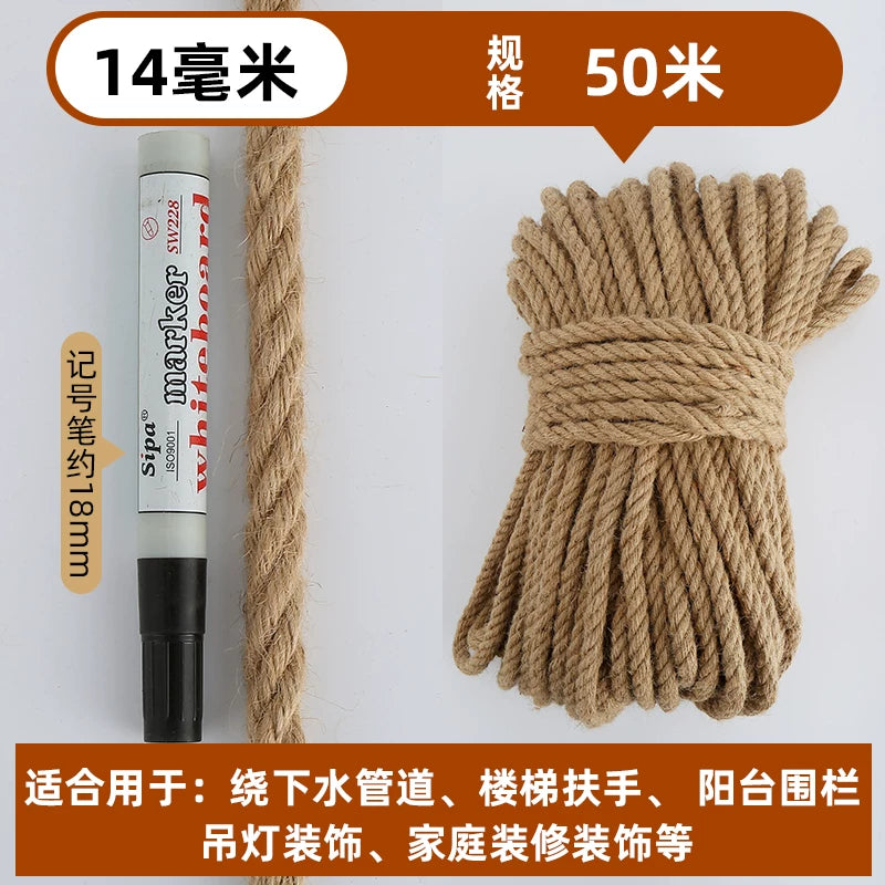 Çətənə ipi ip bağlayıcı ip dekorativ xətt diy nazik qalın pişik əl ilə toxunmuş çətənə sapı rəngli material uşaq bağçası kiçik