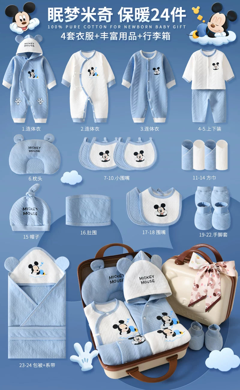 Disney Yenidoğulmuş Körpə Geyimləri Hədiyyə Dəsti - Yenidoğulmuşlar, Bir Aylıq Bayram və Yüksək Səviyyəli Hədiyyə üçün İdealdır