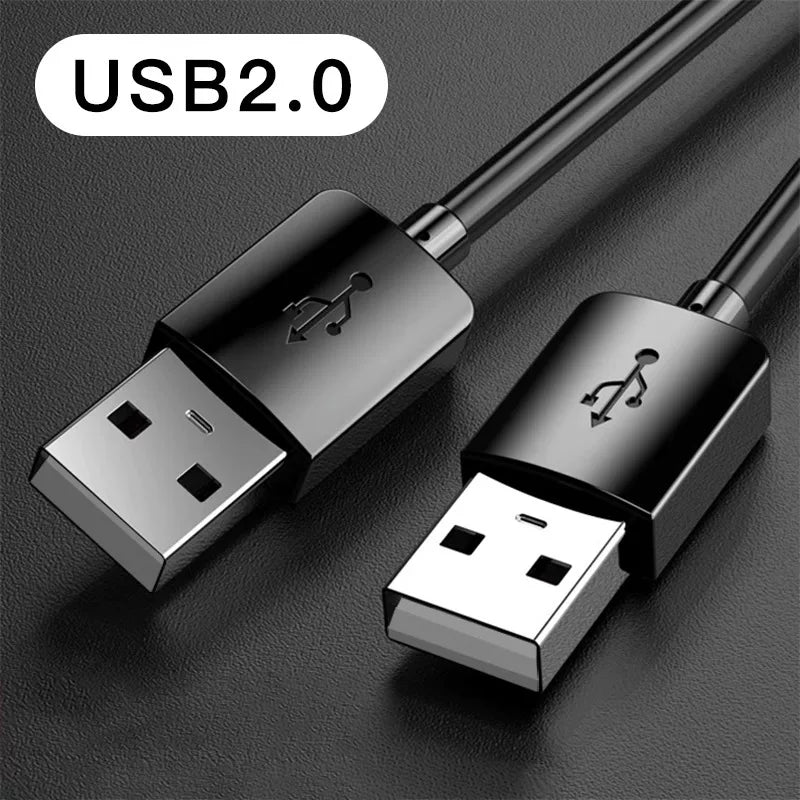 Cüt uclu USB məlumat kabeli kişidən kişiyə radiator cüt kişi notebook kabeli adapter interfeysi kompüter ötürmə şarj kabeli ikitərəfli uzatma sürətli ikili USB3.0 məlumat kabeli
