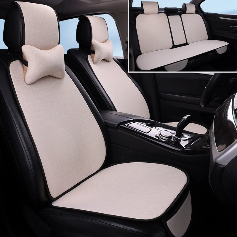 Avtomobil Yastığı Bütün İl Boyu Neytral Kətan Kiçik Bel Yay Nəfəs ala bilən Pambıq Kətan Sürüşməyən Sərin Yastıq Minimalist Oturacaq Örtüsü Oturacaq Yastığı