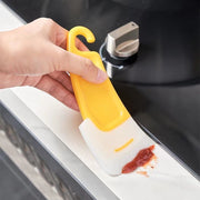 Qazanın dibini təmizləmək üçün yapon tipli silikon kazıyıcı, qabların, qabların, yapışmayan qabların yuyulması üçün yüksək temperatura davamlı kazıyıcı, məişət kazıyıcısı, yağ kazıyıcısı