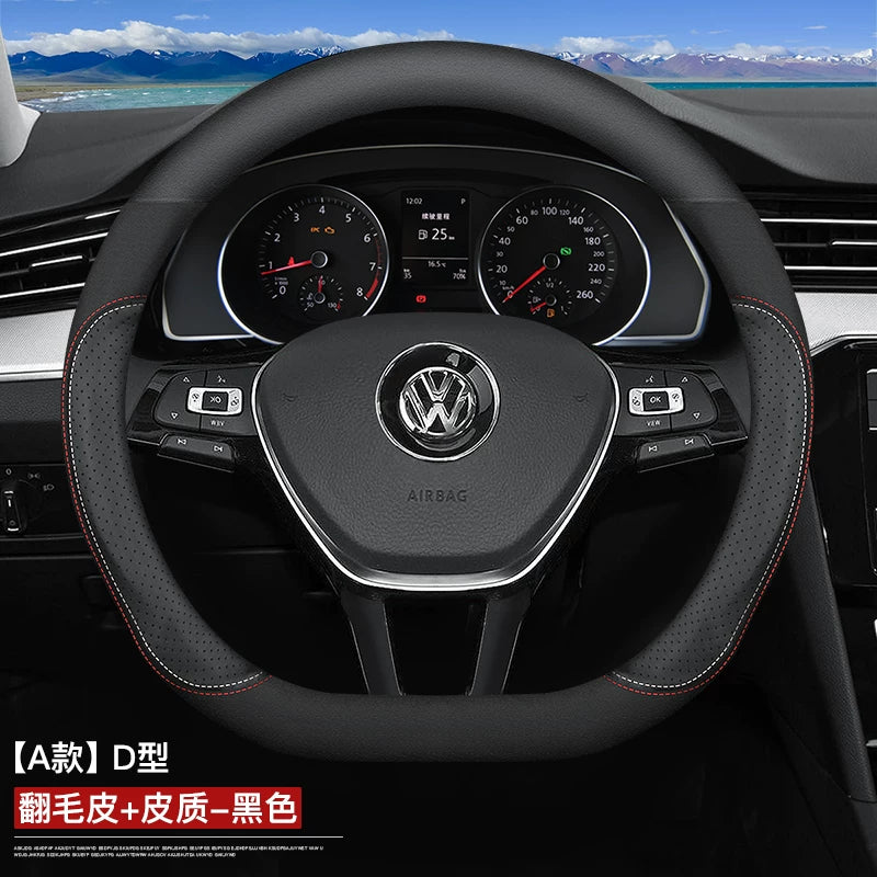 2019 Volkswagen Multivan sükan örtüyü, zamşa ilə örtülmüş, xüsusilə 2006-2018 modelləri üçün T4, T5 və T6 modelləri üçün modifikasiya edilmişdir.