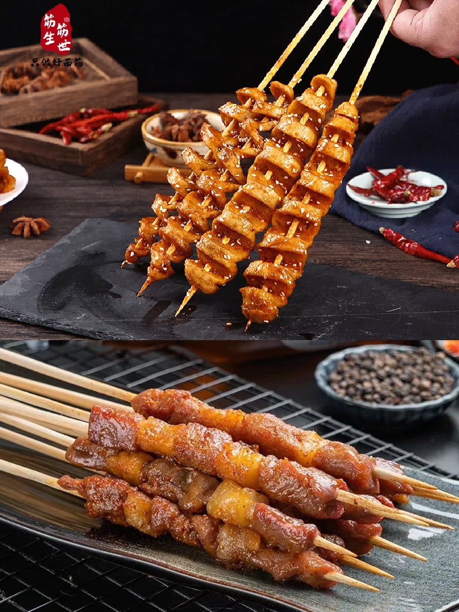 Ticarət üçün 30 barbekü bambuk şişləri 35 Pekin qoyun əti şişləri 40 sm böyük gluten 4 mm kartof 5.0 çiyələk qülləsi birdəfəlik şiş