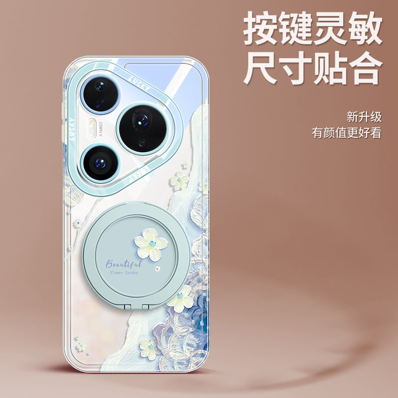 Huawei pura90 mobil telefon qutusu üçün uyğundur yeni 70 fırlanan stend 80pro şəffaf gözəl görünüşlü ultra sadə yumşaq qabıq p60 super yaraşıqlı pro+ qadın p50 qabaqcıl ins stil p40 qoruyucu örtük